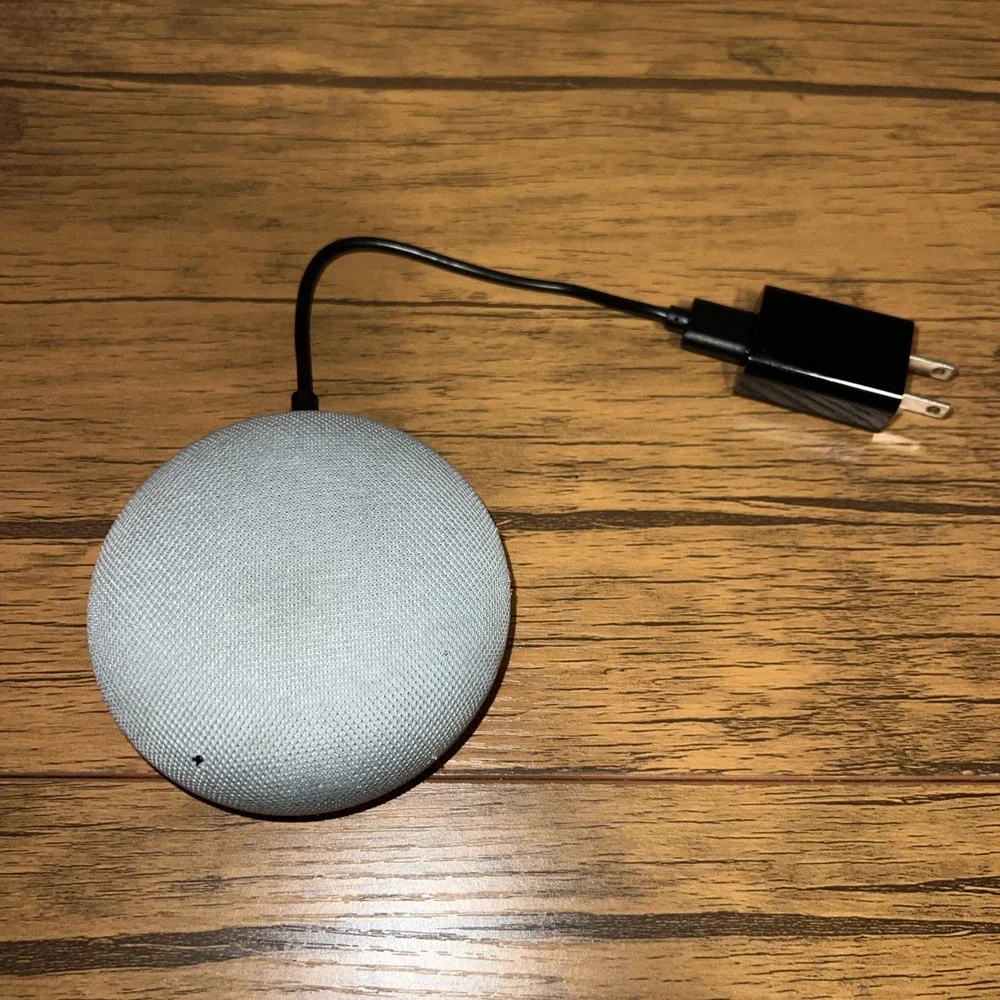 Google Home Mini Smart Speaker Model H0A 1st Gen w/ Short Power Adapter - Gray